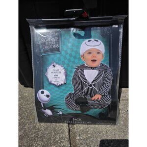 Disney Tim Burton Nightmare Jack Skellington Baby‎ 3-6 Mos Halloween Costume NEW
